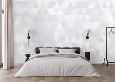 triangular low poly, light grey, silver, mosaic abstract pattern background, vector polygonal illust Wall mural