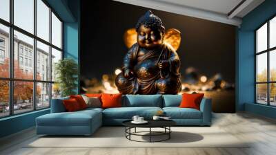 buddha statue with beautiful background Generative AI Art Illustratio Wall mural