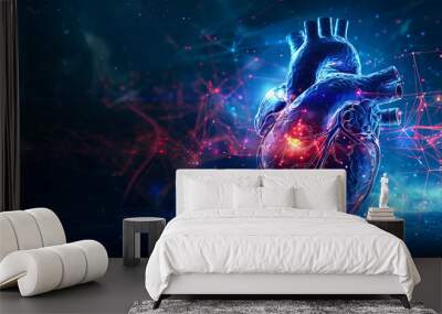 Heart Health Transformation: Cutting-Edge Cardiology Tech at Work created with Generative AI technology Wall mural