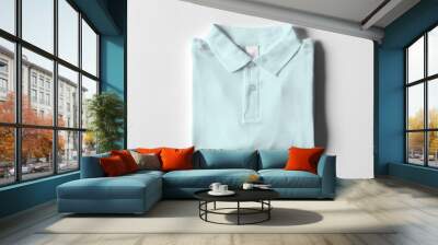 Polo shirt mock-up camisa polo blue Wall mural