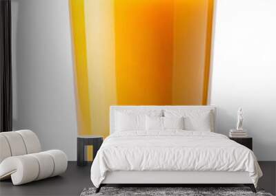 glass of orange juice and orange,  isolated white background Wall mural