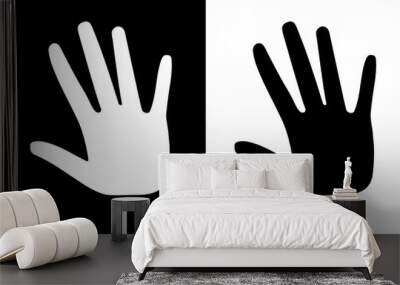 one black hand and one white hand Wall mural