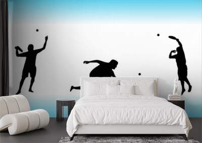 three tennis players Wall mural