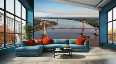 The Zarate Brazo Largo Bridges are two cable-stayed road and railway bridges in Argentina, crossing the Parana River between the cities of Zarate, Buenos Aires, and Brazo Largo, Entre Rios. Wall mural