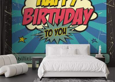 Vector art in RPG game style. Happy birthday concept. Wall mural