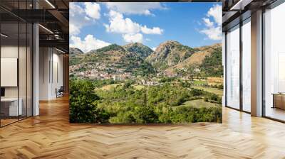 panorama of Roccamandolfi seen from the provincial road Wall mural