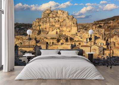 Troglodyte city of Matera in Italy Wall mural