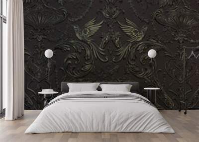 dark gold wall ornament texture background Wall mural