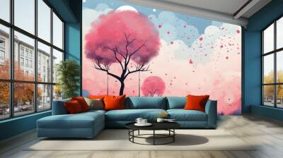 Creative Manipulation of Background Wallaper for Valentines Day Wall mural