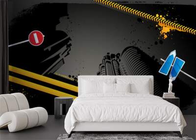 Modern grunge urban graphic design Wall mural