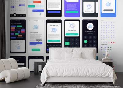 Vector Phone GUI Template. Wireframe UI Kit.
 Wall mural