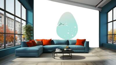 Cracked egg illustration  Wall mural