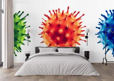 Coronavirus or Flu virus isolated - Microbiology And Virology Concept Wall mural