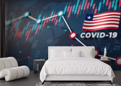 COVID-19 Coronavirus Liberia Economic Impact Concept Image. Wall mural