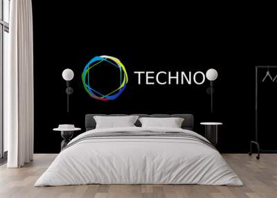 abstract  tech modern logo design Wall mural