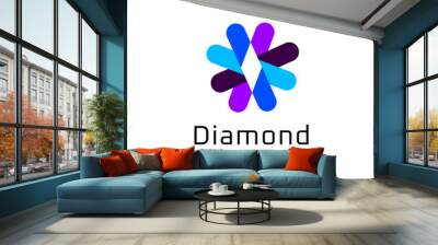 flat monogram letter vx diamond logo template  Wall mural