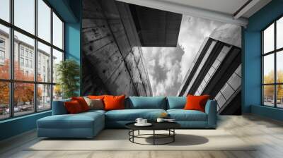 Modern office building. Fragment of modern architecture. Business concept Wall mural