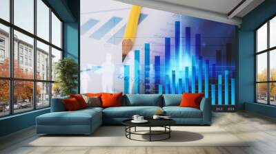 Business graph background. financial graph Wall mural