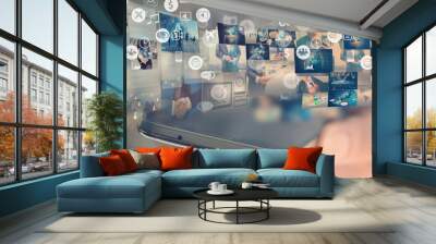 Social network concept.globalization business. Wall mural