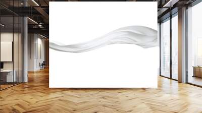 white fabric cloth flowing on wind, wave flying movement, 3d rendering Wall mural