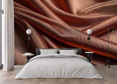 smooth and luxurious light orange silk fabric texture Wall mural