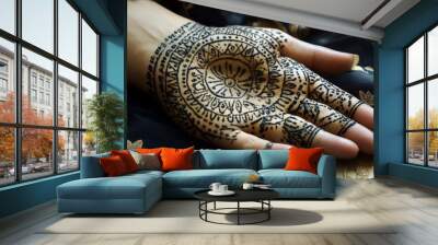 henna on hands Wall mural