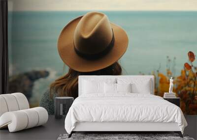 woman in hat Wall mural