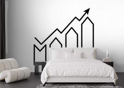 Growth finance chart outline icon. Element of finance illustration icon. signs, symbols can be used for web, logo, mobile app, UI, UX Wall mural