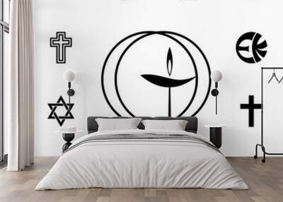 religion symbol, Unitarian, universalism icon. Element of religion symbol illustration. Signs and symbols icon can be used for web, logo, mobile app, UI, UX Wall mural