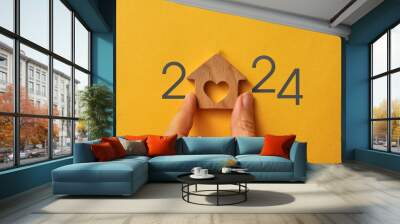 Buying a home in the new year 2024 Wall mural