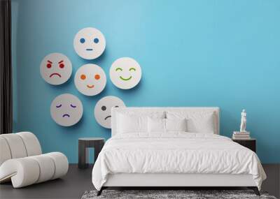 Variety of emotions in life. Joy, calmness, sadness, anger. Choosing a positive Wall mural