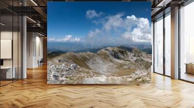 Amazing view of valley from the summit of Mount Terminillo during the summer, located in Apennine range, central Italy Wall mural