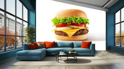 beef cheese burger in the white background Wall mural