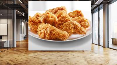 crispy coated batter southern style fried chicken in a wooden table Wall mural