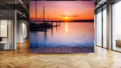 Sunrise and sunset view Wall mural