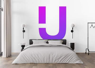 U letter logo icon design. For brand label, desing template elements, creative poster and more Wall mural