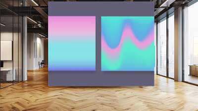 hologram gradient set of four backgrounds with dark backdrop. Wall mural