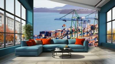 Lyttleton Shipping Port in New Zealand Wall mural