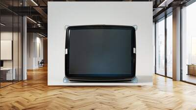 The kinescope of an old TV or monitor lies on a white background Wall mural