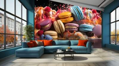 Amazing juicy fresh food explosion. Wall mural