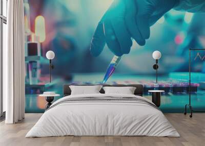 biochemistry lab engineer working. Scientist Working in the chem laboratory. Wall mural