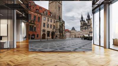 empty old town square in prague Wall mural