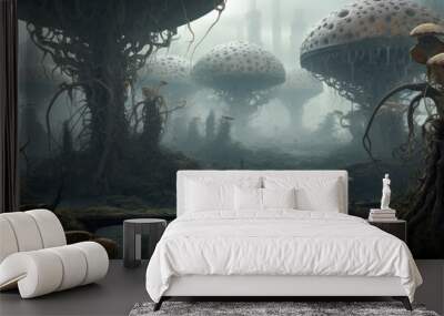 Sci-fi alien planet, futuristic imagine of alien planet Wall mural