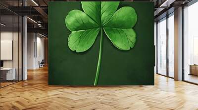 St. Patrick day, Green clover, Leprechaun drinking in a pub, pot of gold, background poster, lucky, wallpaper, card Wall mural