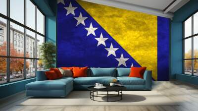 Bosnia and Herzegovina grunge flag Wall mural