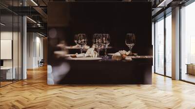 empty glasses set in restaurant Wall mural