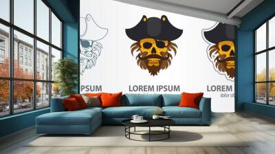 Logo pirate skull Wall mural