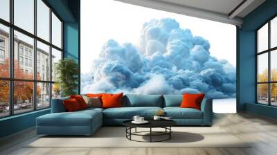 Cumulus cloud formation on white background natural phenomenon in stock photography Wall mural