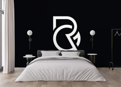 RG logo letter design on luxury background. GR logo monogram initials letter concept. RG icon logo design. GR elegant and Professional letter icon design on black background. R G GR RG Wall mural