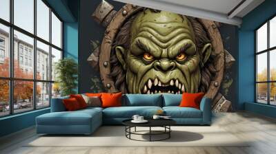 Fantasy Character Orc Brute, Avatar, Gaming concept Wall mural